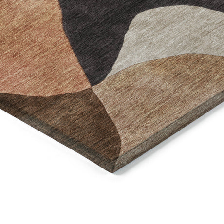 Addison Chantille ACN2141 Abstract Machine Made Transitional Chocolate Rug