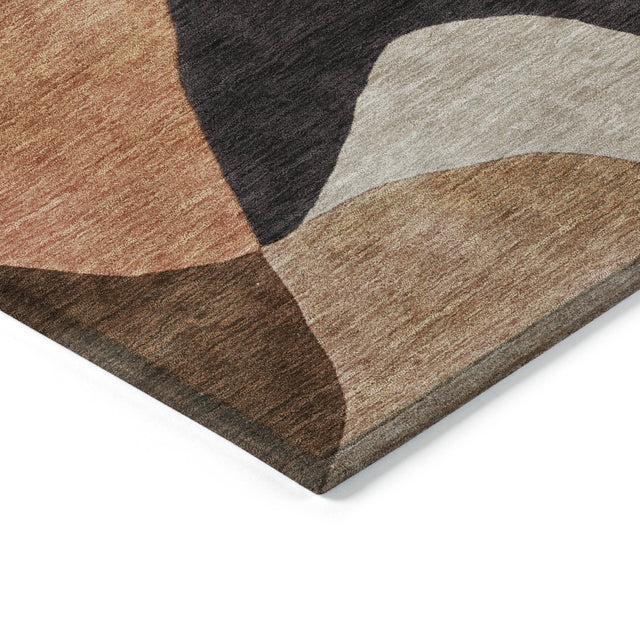 Addison Chantille ACN2141 Abstract Machine Made Transitional Chocolate Rug
