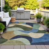 Addison Chantille ACN2141 Abstract Machine Made Transitional Green Rug