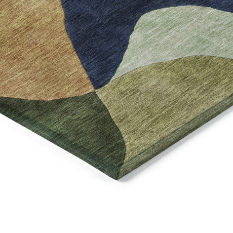 Addison Chantille ACN2141 Abstract Machine Made Transitional Green Rug
