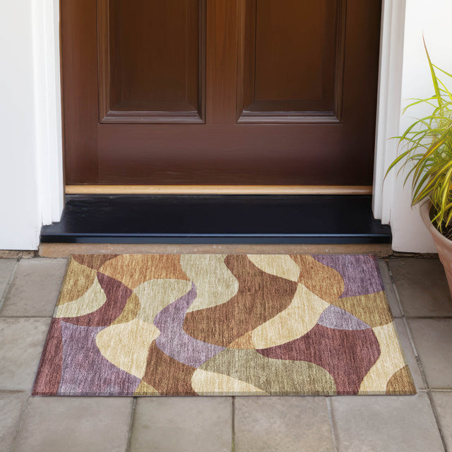 Addison Chantille ACN2141 Abstract Machine Made Transitional Paprika Rug