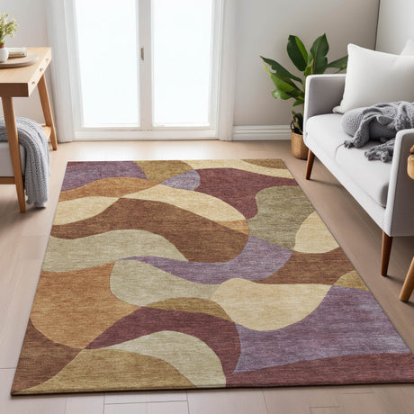Addison Chantille ACN2141 Abstract Machine Made Transitional Paprika Rug
