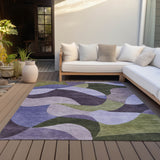 Addison Chantille ACN2141 Abstract Machine Made Transitional Purple Rug