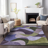 Addison Chantille ACN2141 Abstract Machine Made Transitional Purple Rug