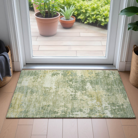 Addison Chantille ACN2142 Abstract Machine Made Transitional Aloe Rug