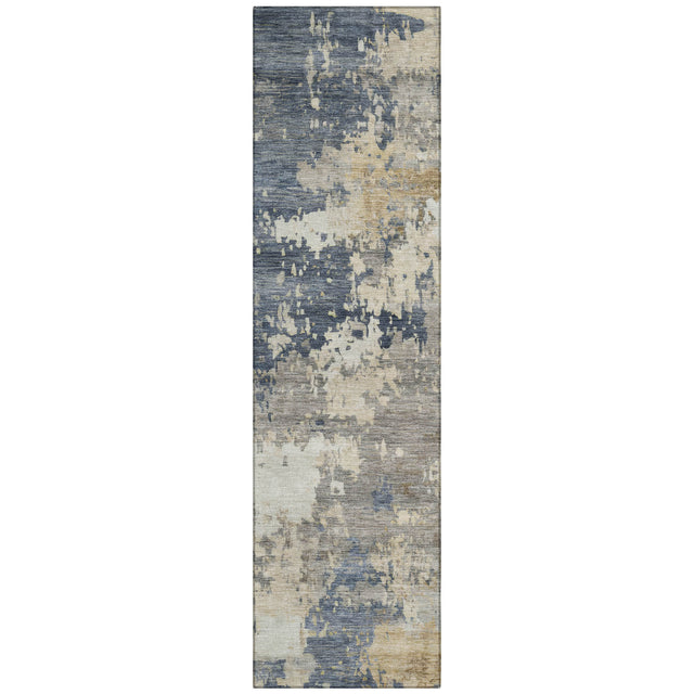 Addison Chantille ACN2142 Abstract Machine Made Transitional Blue Rug