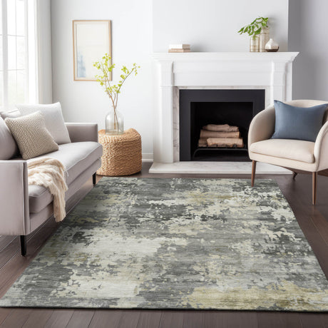 Addison Chantille ACN2142 Abstract Machine Made Transitional Pewter Rug