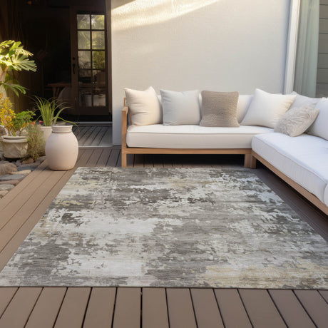 Addison Chantille ACN2142 Abstract Machine Made Transitional Taupe Rug