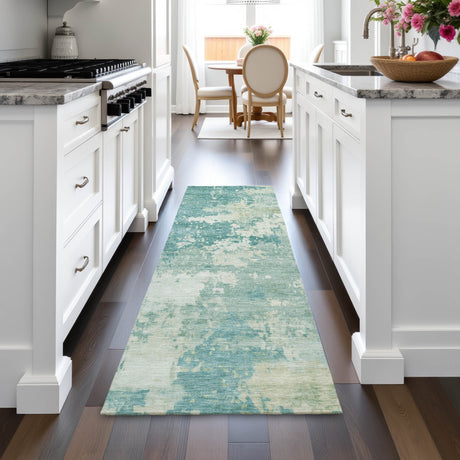 Addison Chantille ACN2142 Abstract Machine Made Transitional Teal Rug