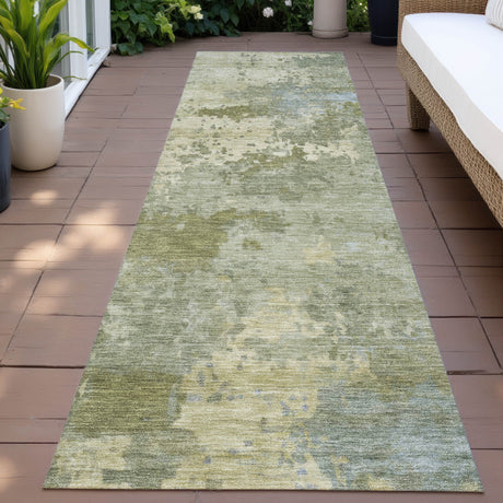 Addison Chantille ACN2143 Abstract Machine Made Transitional Green Rug