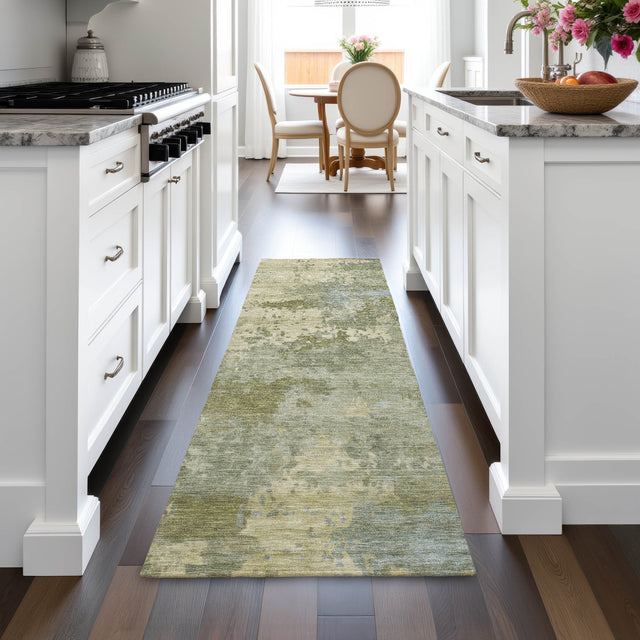 Addison Chantille ACN2143 Abstract Machine Made Transitional Green Rug