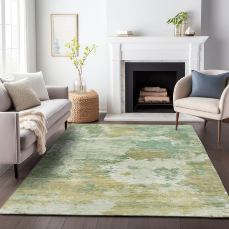 Addison Chantille ACN2144 Abstract Machine Made Transitional Aloe Rug