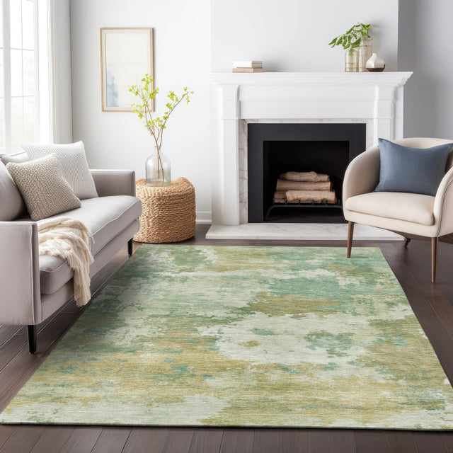 Addison Chantille ACN2144 Abstract Machine Made Transitional Aloe Rug
