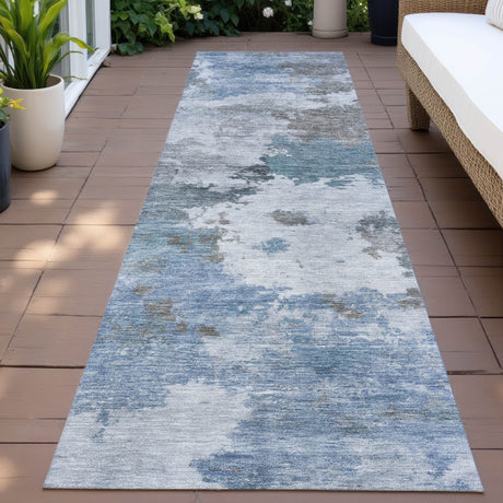 Addison Chantille ACN2144 Abstract Machine Made Transitional Blue Rug