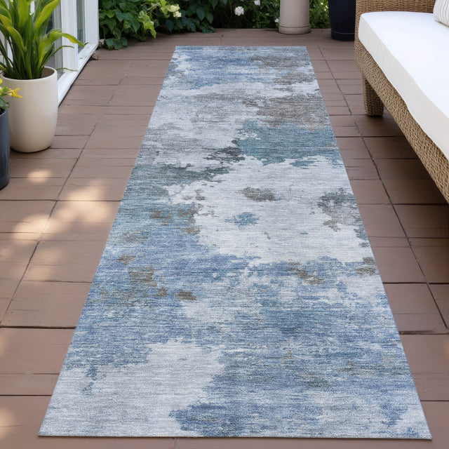 Addison Chantille ACN2144 Abstract Machine Made Transitional Blue Rug