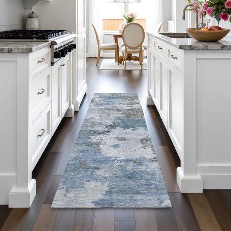 Addison Chantille ACN2144 Abstract Machine Made Transitional Blue Rug