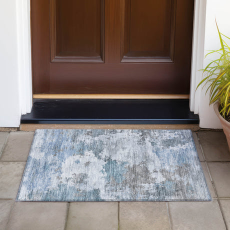 Addison Chantille ACN2144 Abstract Machine Made Transitional Blue Rug