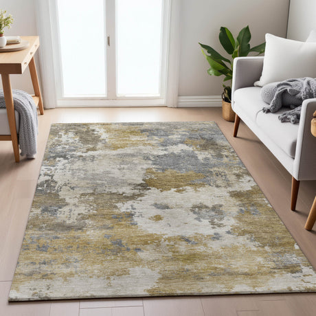 Addison Chantille ACN2144 Abstract Machine Made Transitional Brown Rug