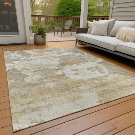 Addison Chantille ACN2144 Abstract Machine Made Transitional Khaki Rug