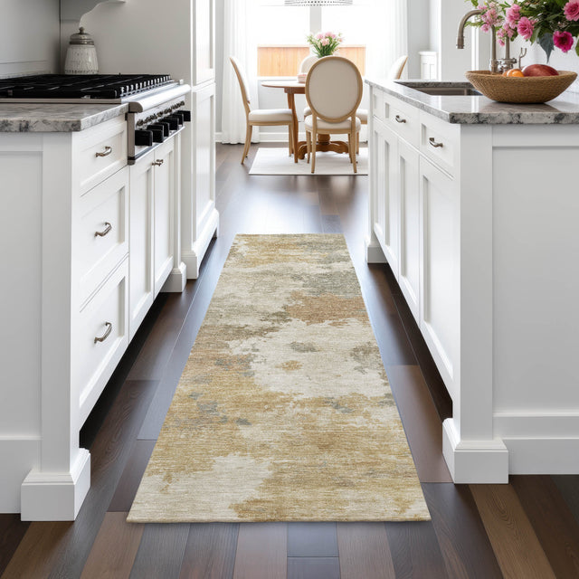 Addison Chantille ACN2144 Abstract Machine Made Transitional Khaki Rug