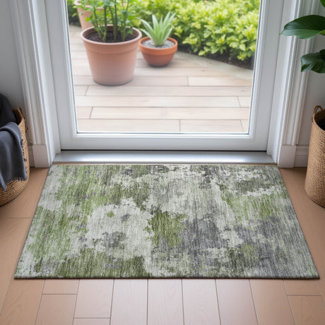 Addison Chantille ACN2144 Abstract Machine Made Transitional Olive Rug