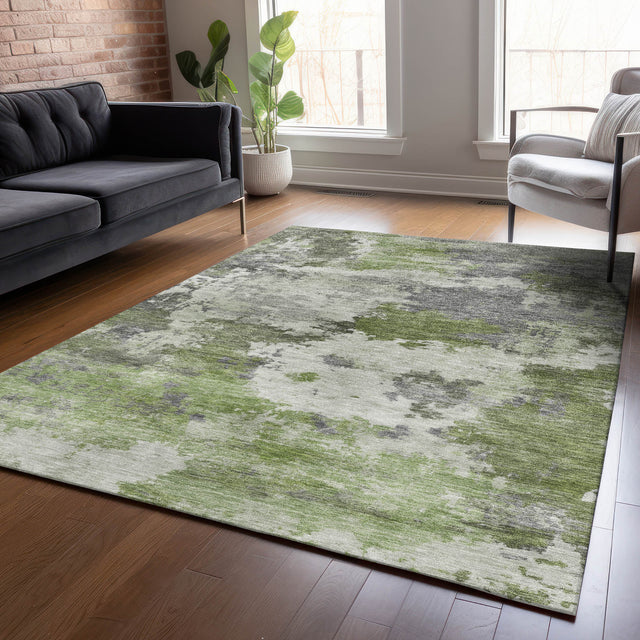 Addison Chantille ACN2144 Abstract Machine Made Transitional Olive Rug