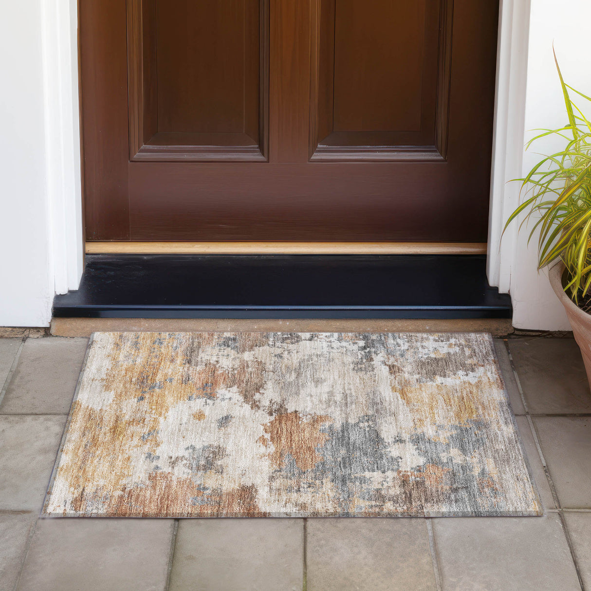 Addison Chantille ACN2144 Abstract Machine Made Transitional Paprika Rug