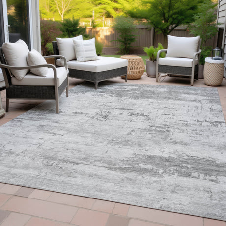 Addison Chantille ACN2145 Abstract Machine Made Transitional Silver Rug
