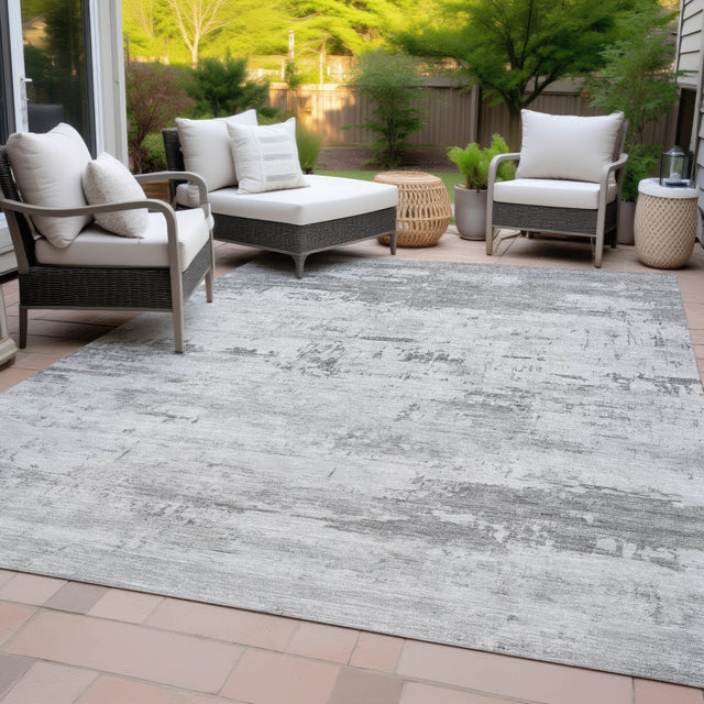 Addison Chantille ACN2145 Abstract Machine Made Transitional Silver Rug