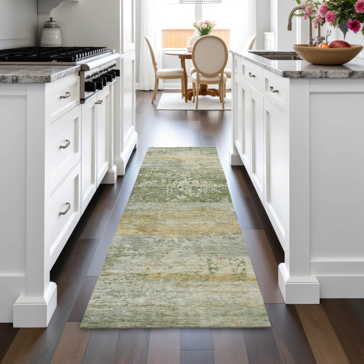 Addison Chantille ACN2146 Abstract Machine Made Transitional Aloe Rug