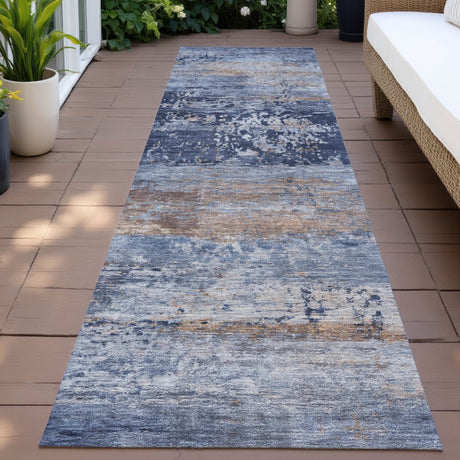 Addison Chantille ACN2146 Abstract Machine Made Transitional Blue Rug