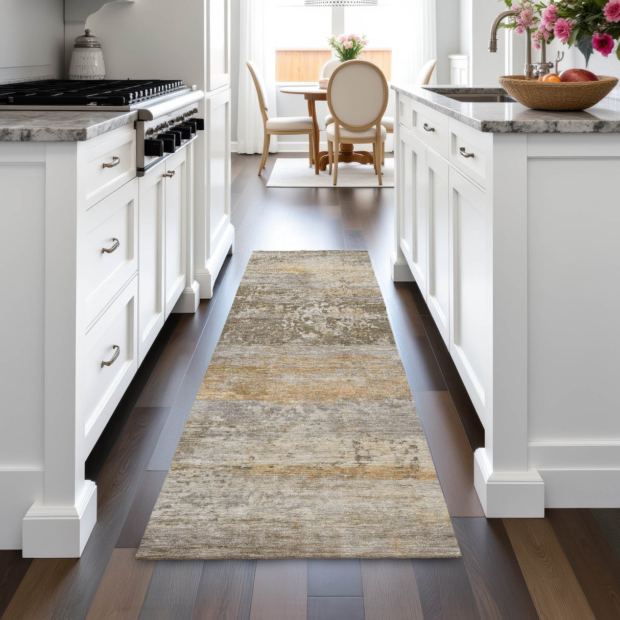 Addison Chantille ACN2146 Abstract Machine Made Transitional Brown Rug