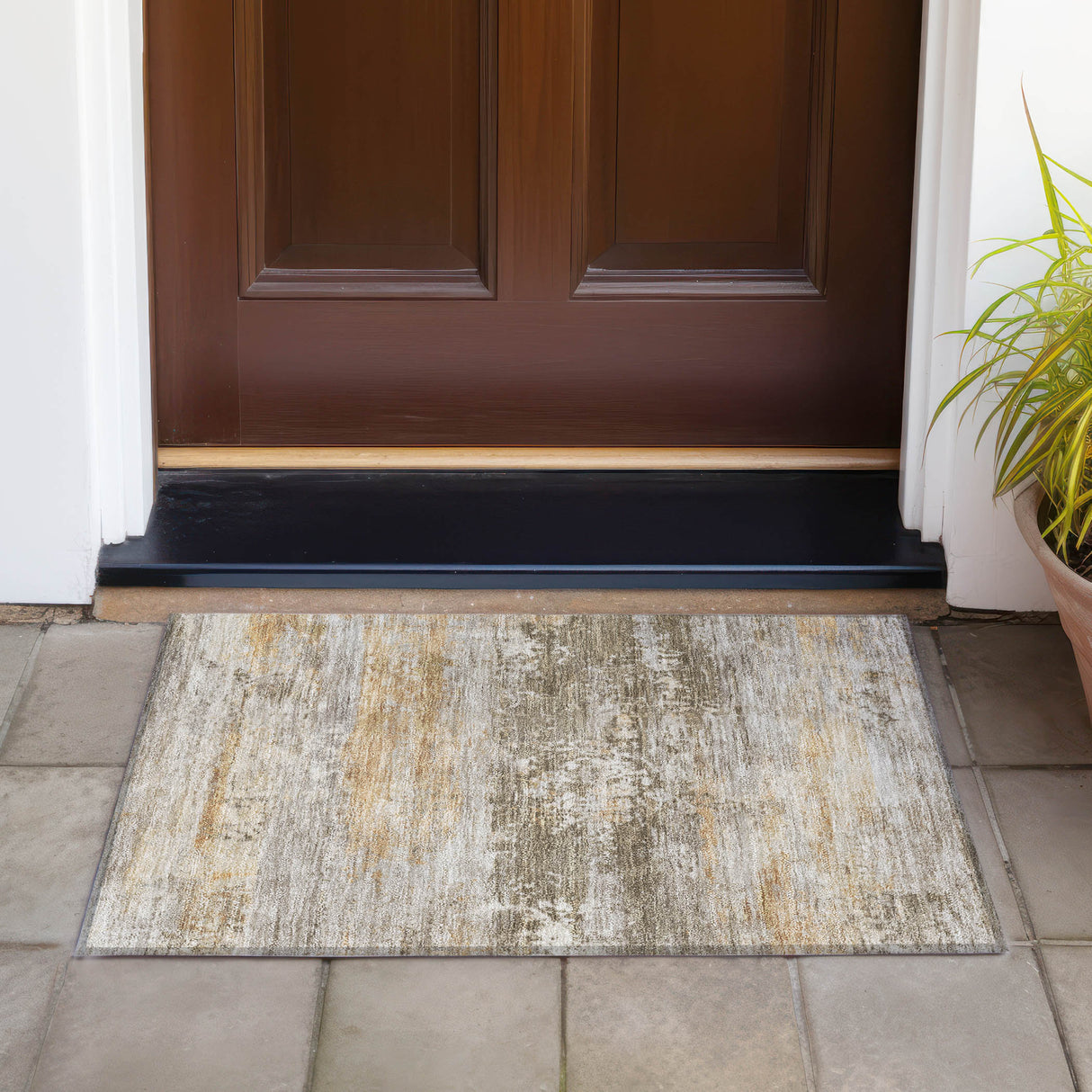 Addison Chantille ACN2146 Abstract Machine Made Transitional Brown Rug