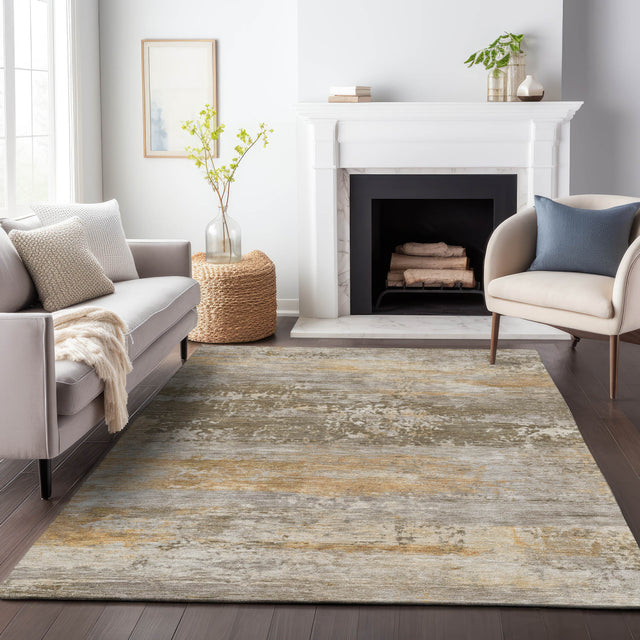 Addison Chantille ACN2146 Abstract Machine Made Transitional Brown Rug