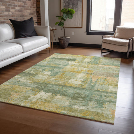 Addison Chantille ACN2147 Abstract Machine Made Transitional Green Rug