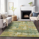 Addison Chantille ACN2147 Abstract Machine Made Transitional Green Rug