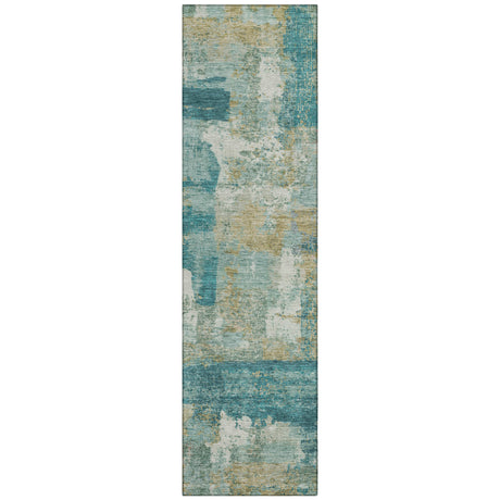 Addison Chantille ACN2147 Abstract Machine Made Transitional Teal Rug