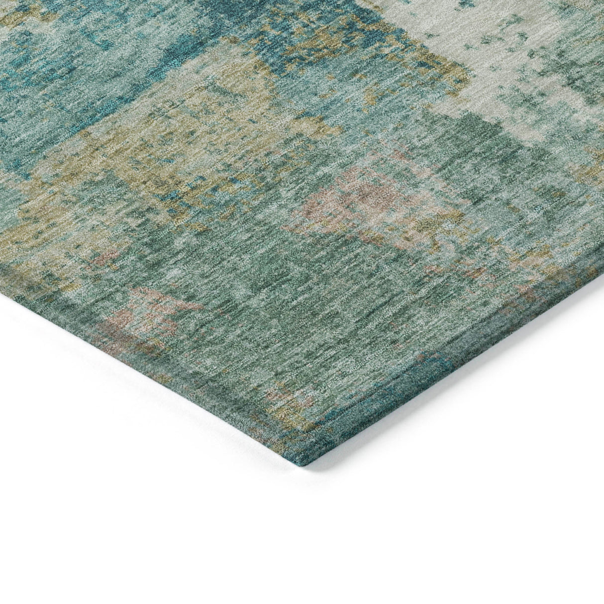 Addison Chantille ACN2147 Abstract Machine Made Transitional Teal Rug