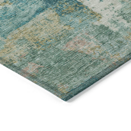 Addison Chantille ACN2147 Abstract Machine Made Transitional Teal Rug