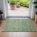 Addison Chantille ACN2148 Stripes Machine Made Transitional Green Rug