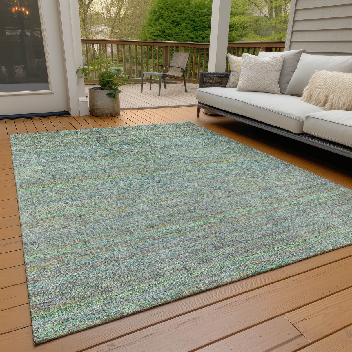 Addison Chantille ACN2148 Stripes Machine Made Transitional Pewter Rug