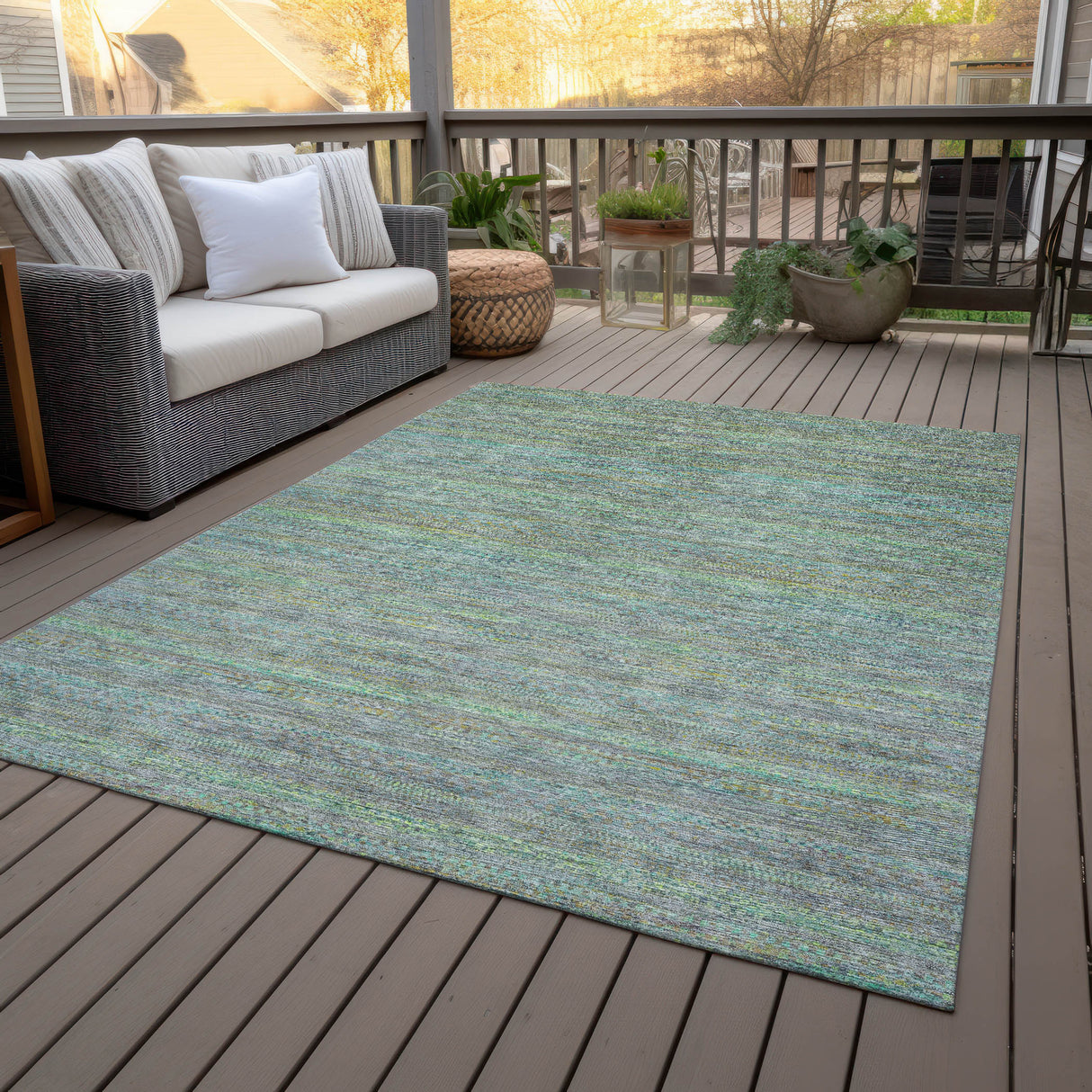Addison Chantille ACN2148 Stripes Machine Made Transitional Pewter Rug