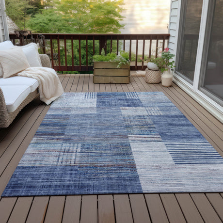 Addison Chantille ACN2149 Geometric Machine Made Transitional Blue Rug