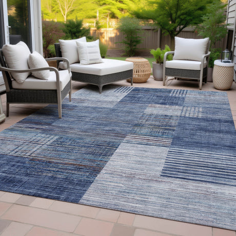 Addison Chantille ACN2149 Geometric Machine Made Transitional Blue Rug