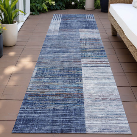 Addison Chantille ACN2149 Geometric Machine Made Transitional Blue Rug