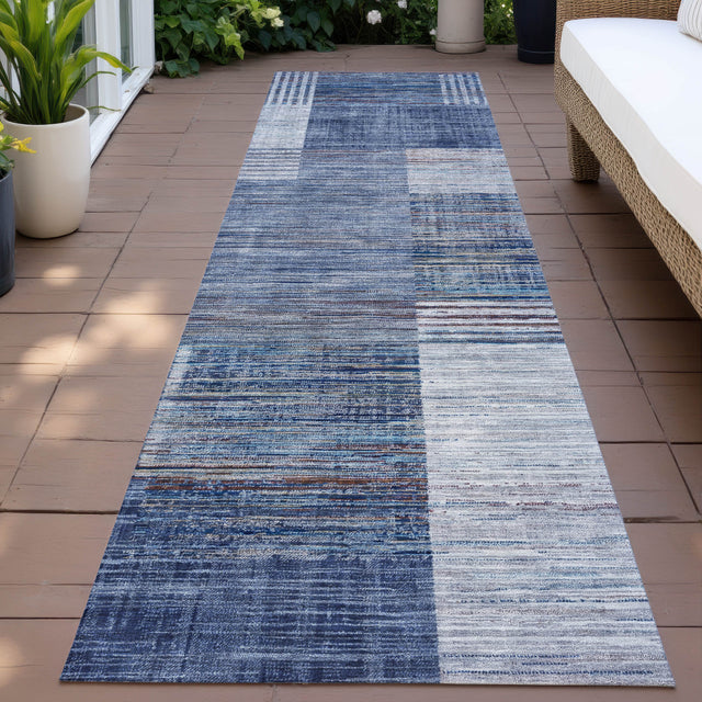 Addison Chantille ACN2149 Geometric Machine Made Transitional Blue Rug