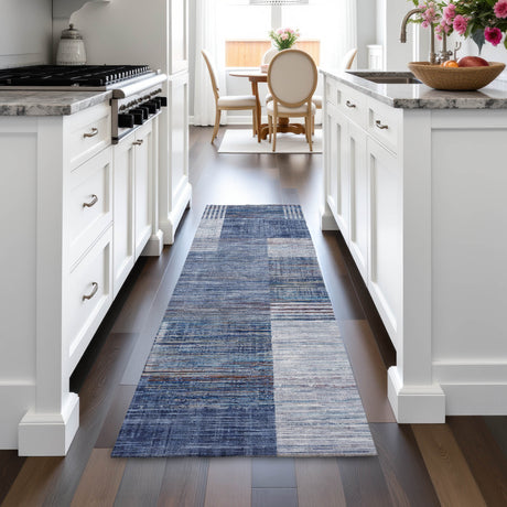 Addison Chantille ACN2149 Geometric Machine Made Transitional Blue Rug