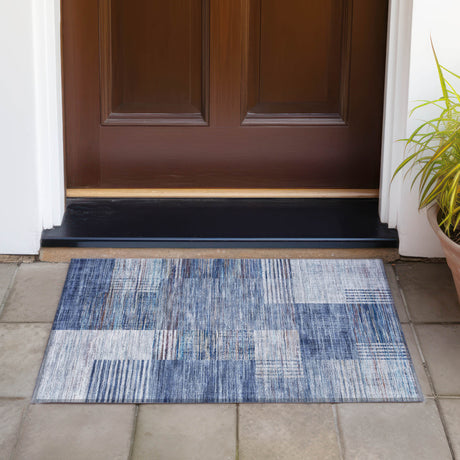 Addison Chantille ACN2149 Geometric Machine Made Transitional Blue Rug