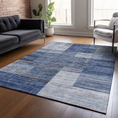 Addison Chantille ACN2149 Geometric Machine Made Transitional Blue Rug