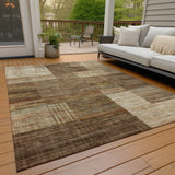 Addison Chantille ACN2149 Geometric Machine Made Transitional Brown Rug